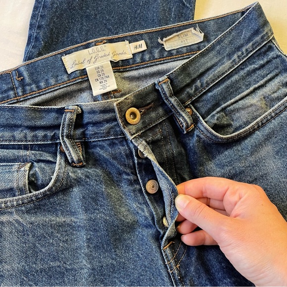 Beautiful worn in denim slim fit jeans 29 - Picture 5 of 6